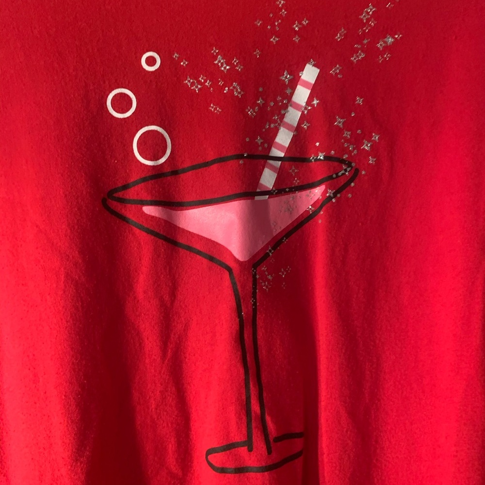 Croft & Barrow Pajama top. Martini, bubbles, stars - Picture 2 of 7